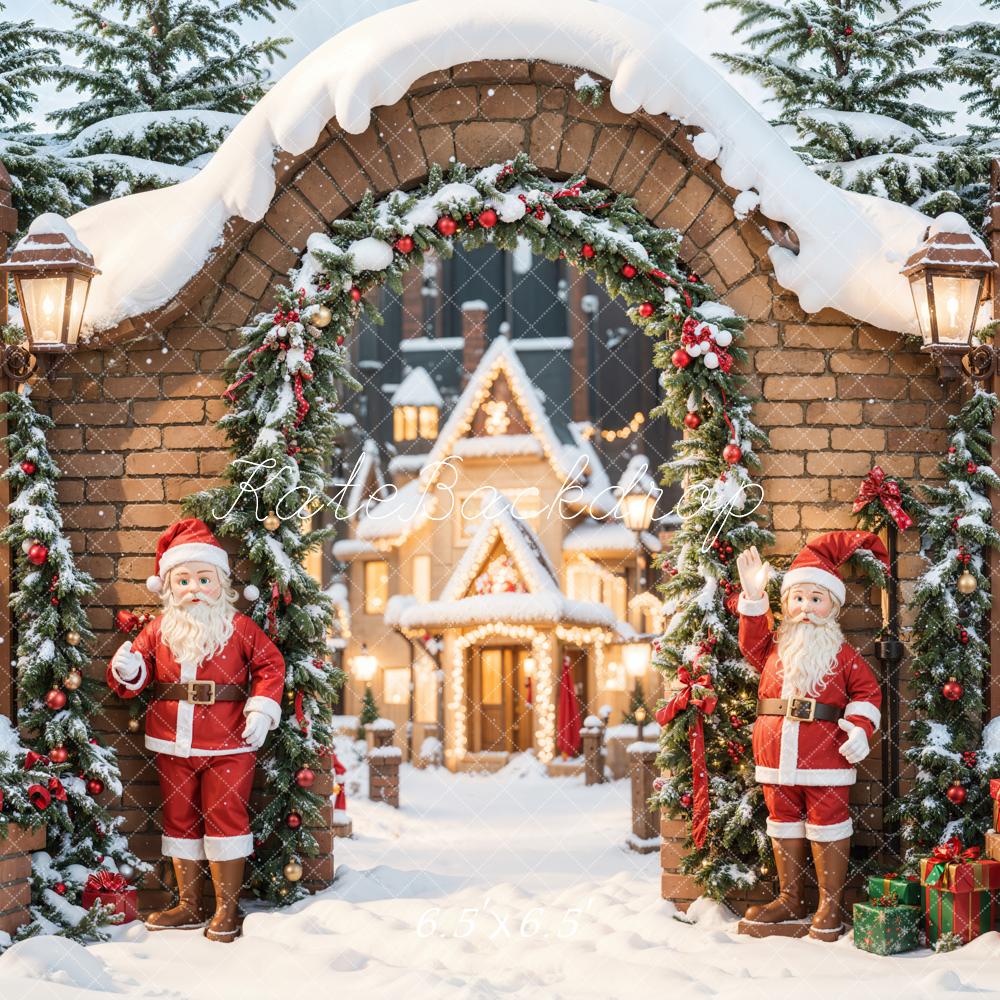 Kate Christmas Santa Castle Arched Brick Backdrop Designed by Chain Photography - Image 2