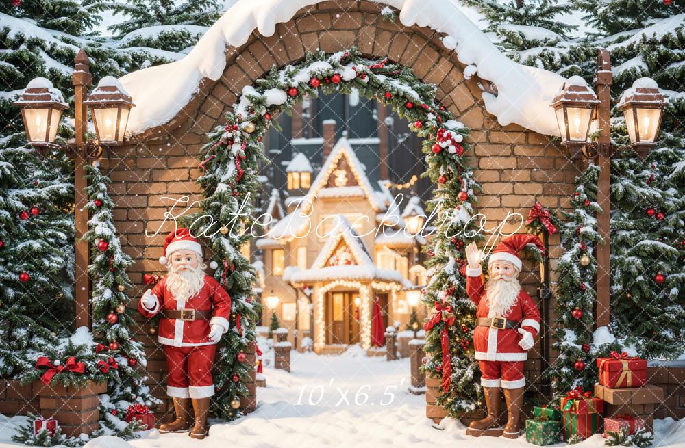Kate Christmas Santa Castle Arched Brick Backdrop Designed by Chain Photography - Image 4