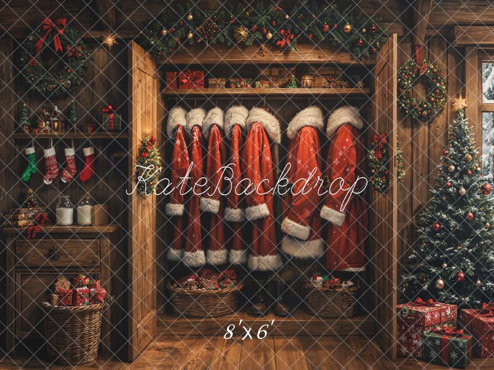 Kate Christmas Santa Closet Gifts Backdrop Designed by Emetselch - Image 3