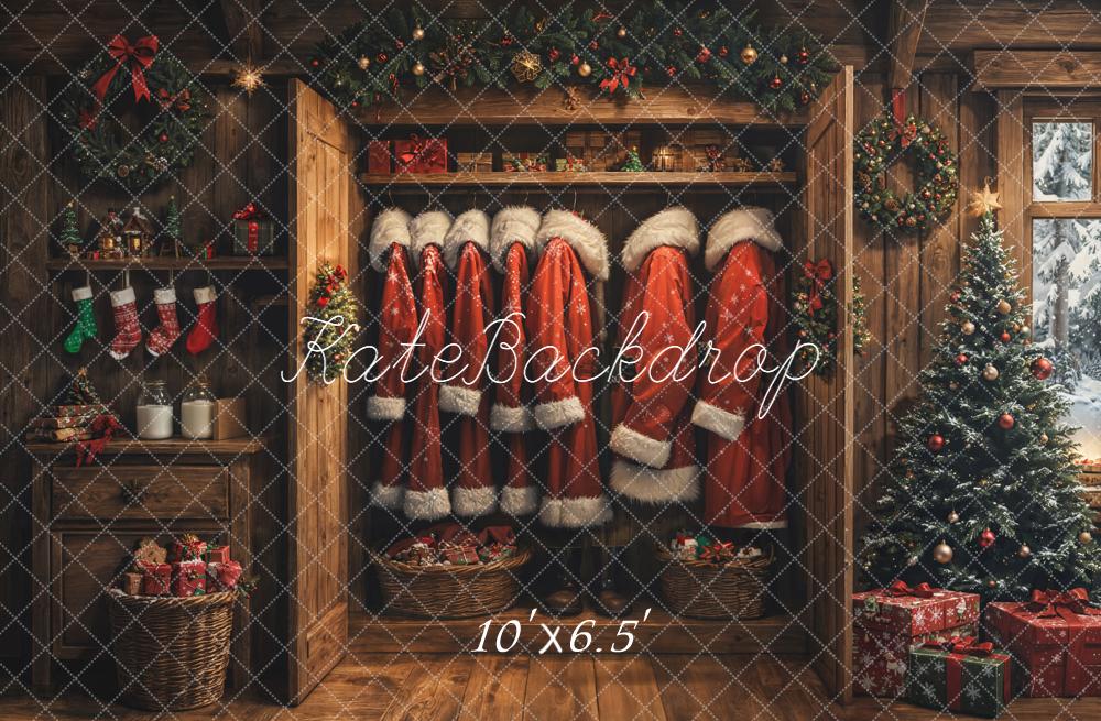 Kate Christmas Santa Closet Gifts Backdrop Designed by Emetselch - Image 4