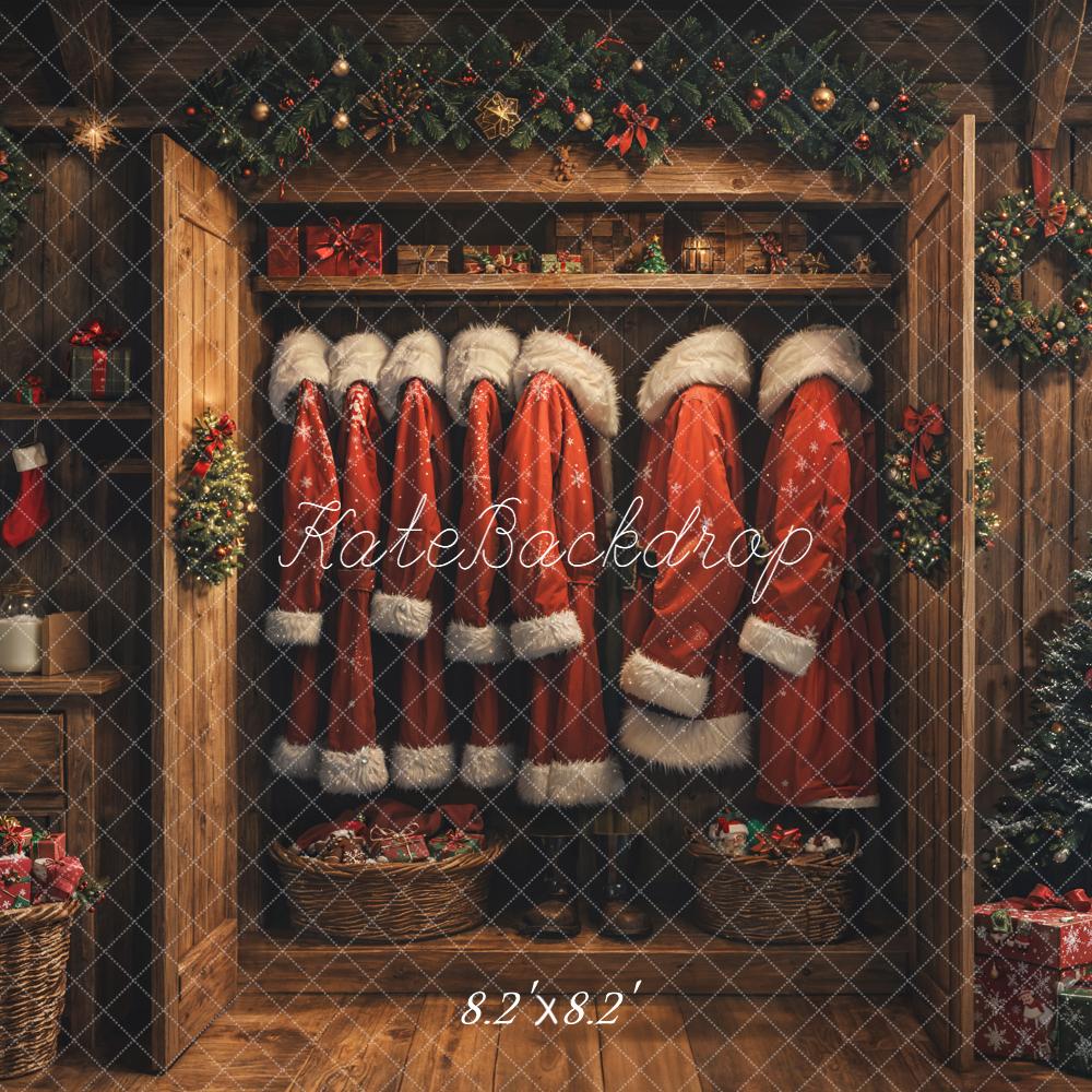 Kate Christmas Santa Closet Gifts Backdrop Designed by Emetselch - Image 5