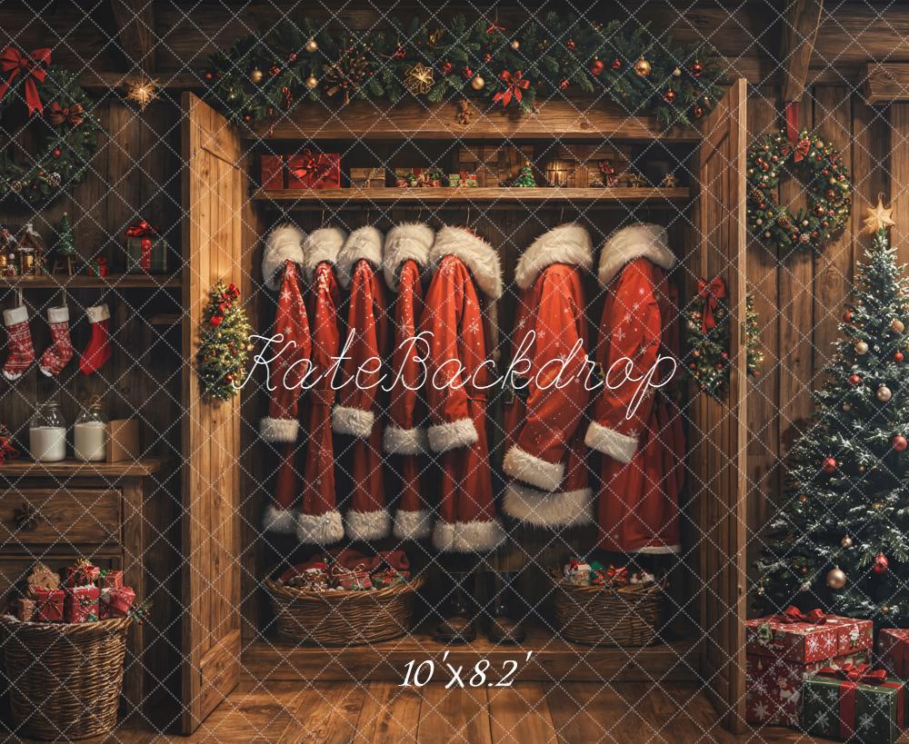 Kate Christmas Santa Closet Gifts Backdrop Designed by Emetselch - Image 6