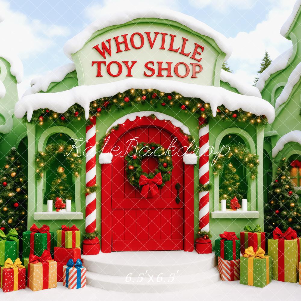 Kate Christmas Santa’s Toy Shop Green Backdrop Designed by Patty Robert - Image 2