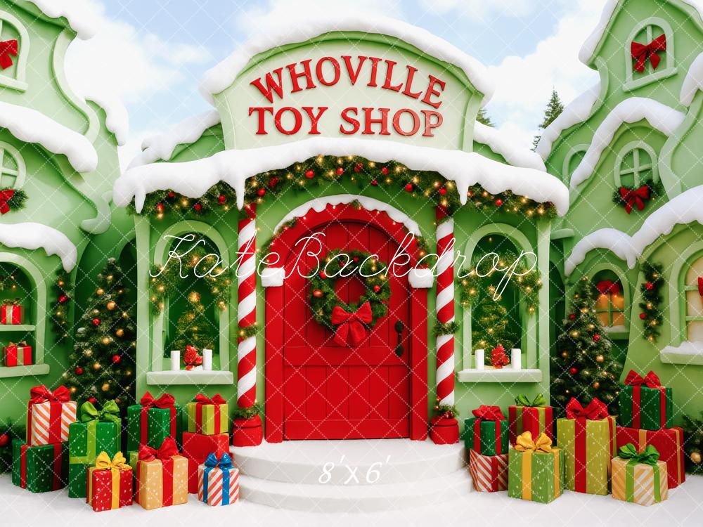 Kate Christmas Santa’s Toy Shop Green Backdrop Designed by Patty Robert - Image 3