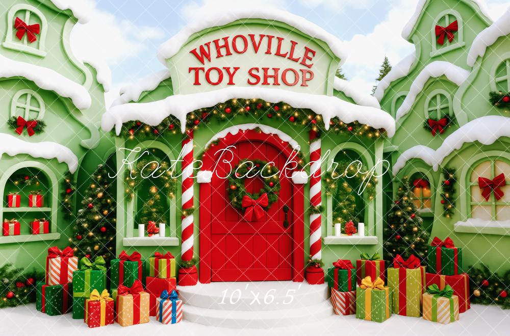Kate Christmas Santa’s Toy Shop Green Backdrop Designed by Patty Robert - Image 4