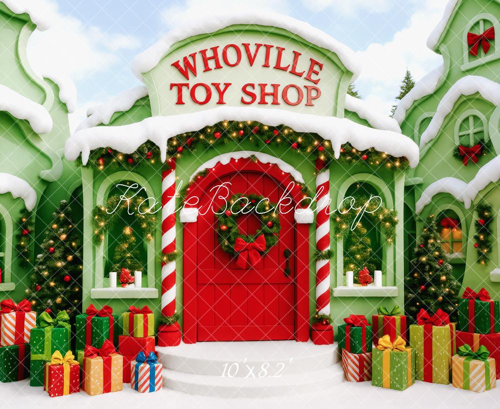 Kate Christmas Santa’s Toy Shop Green Backdrop Designed by Patty Robert - Image 5