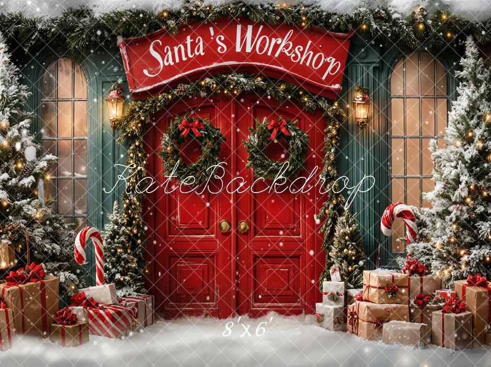 Kate Christmas Santa Workshop Fleece Backdrop Designed by Emetselch - Image 2