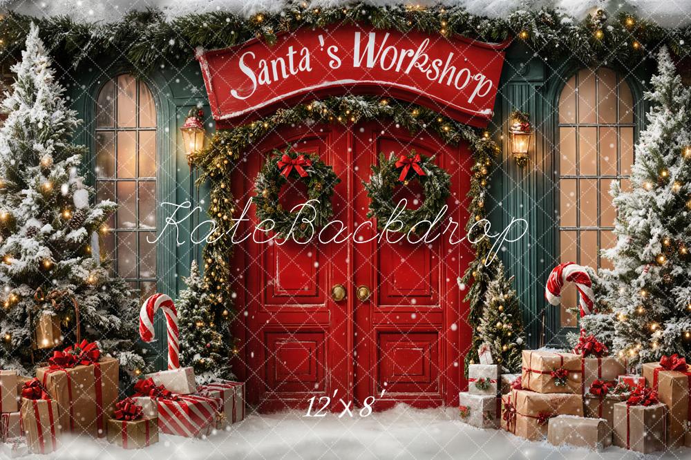 Kate Christmas Santa Workshop Fleece Backdrop Designed by Emetselch - Image 4