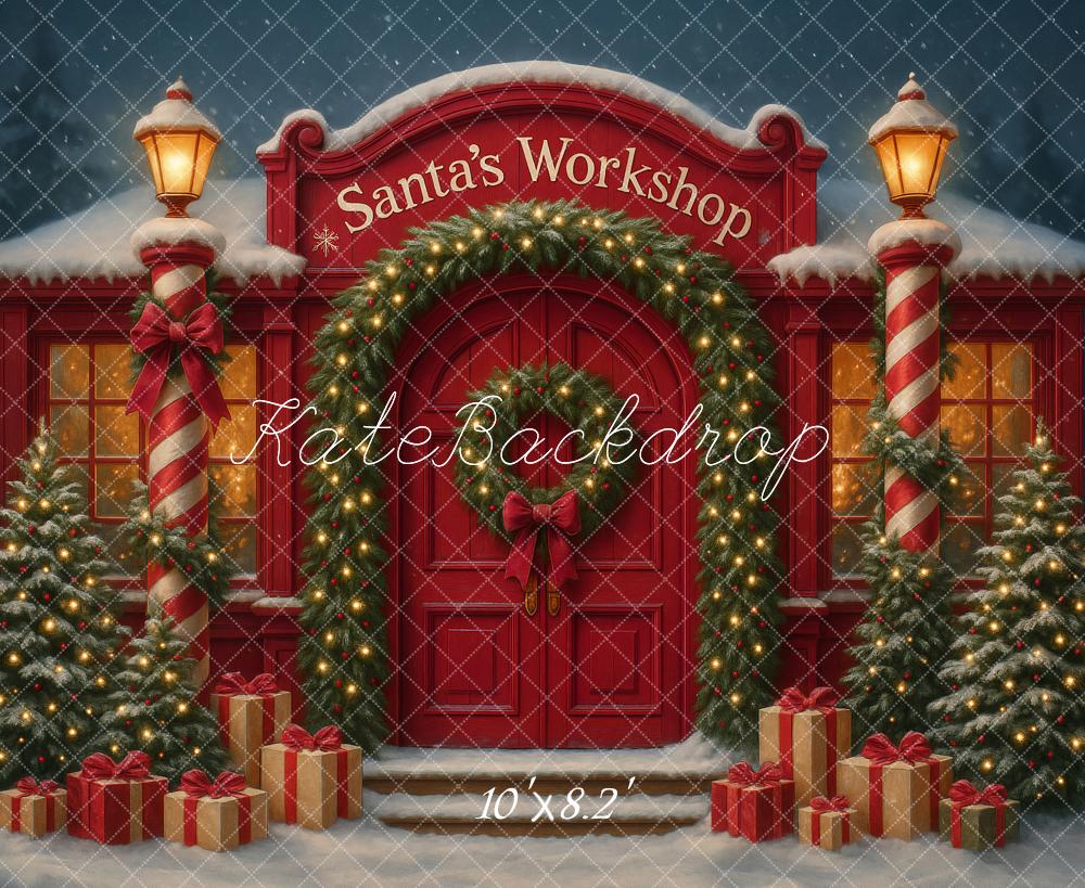 Kate Christmas Santa's Workshop Trees Night Backdrop Designed by Ashley Paul - Image 5