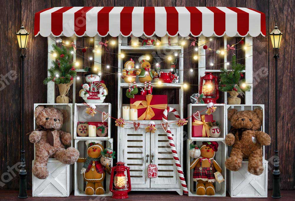 Kate Christmas Shelf Gift Bear Backdrop Designed by Emetselch - Image 2