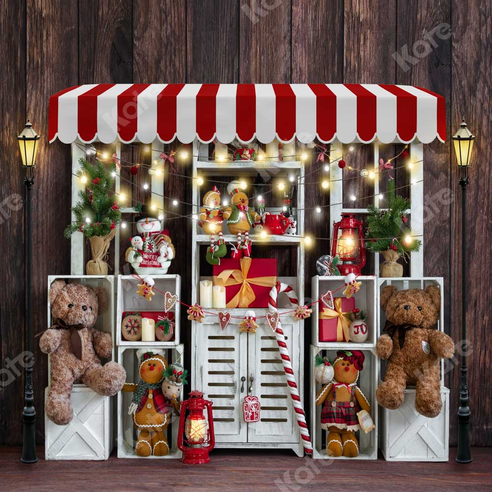 Kate Christmas Shelf Gift Bear Backdrop Designed by Emetselch - Image 3