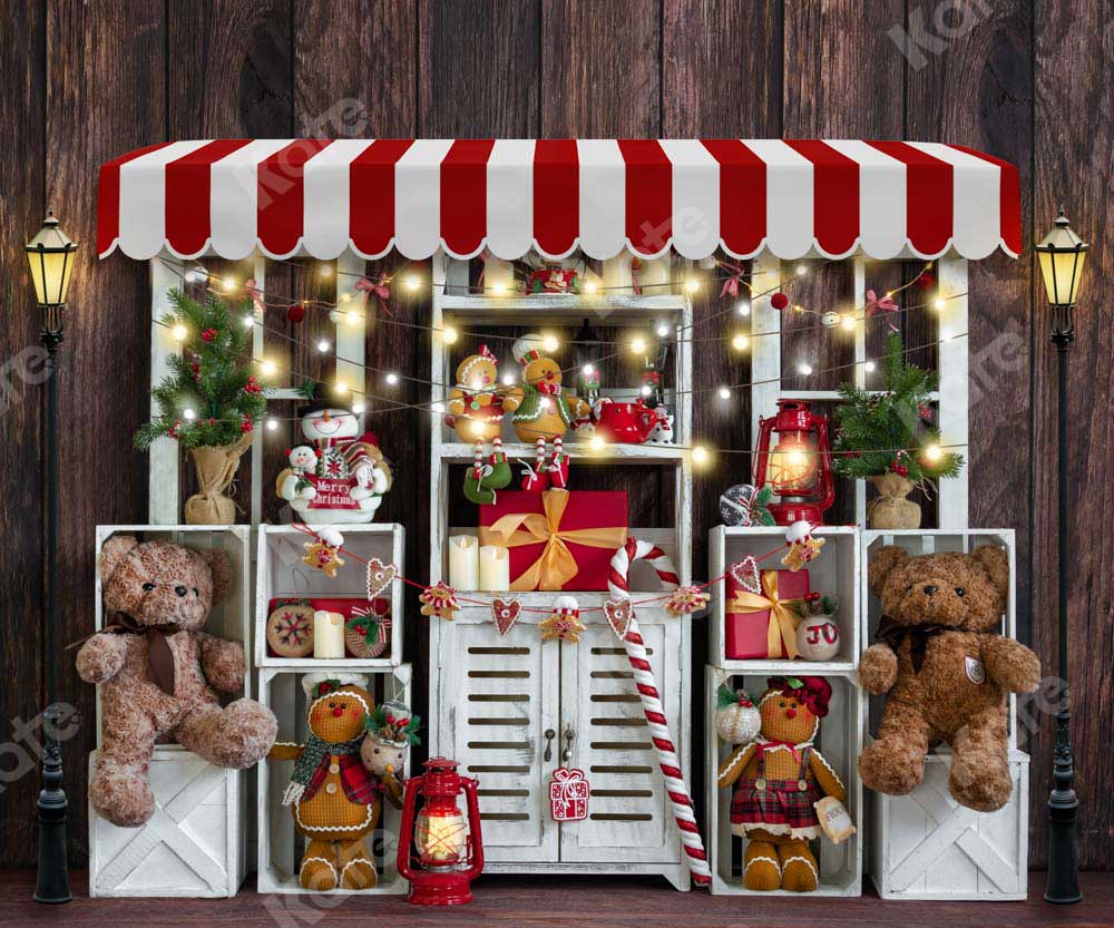 Kate Christmas Shelf Gift Bear Backdrop Designed by Emetselch - Image 4