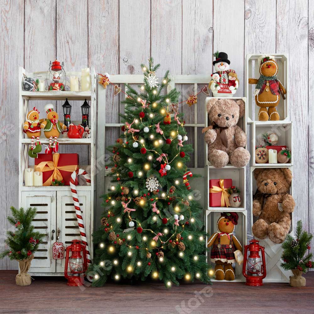 Kate Christmas Shelf Tree with Bear Gifts Backdrop Designed by Emetselch - Image 2