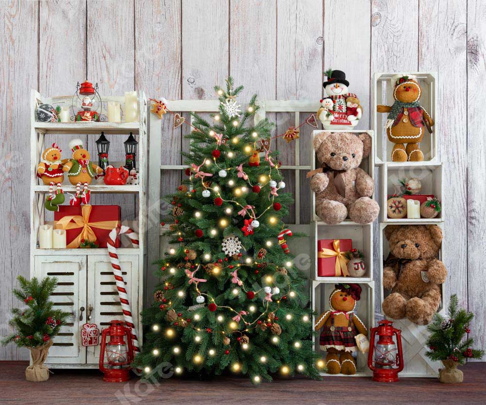 Kate Christmas Shelf Tree with Bear Gifts Backdrop Designed by Emetselch - Image 3