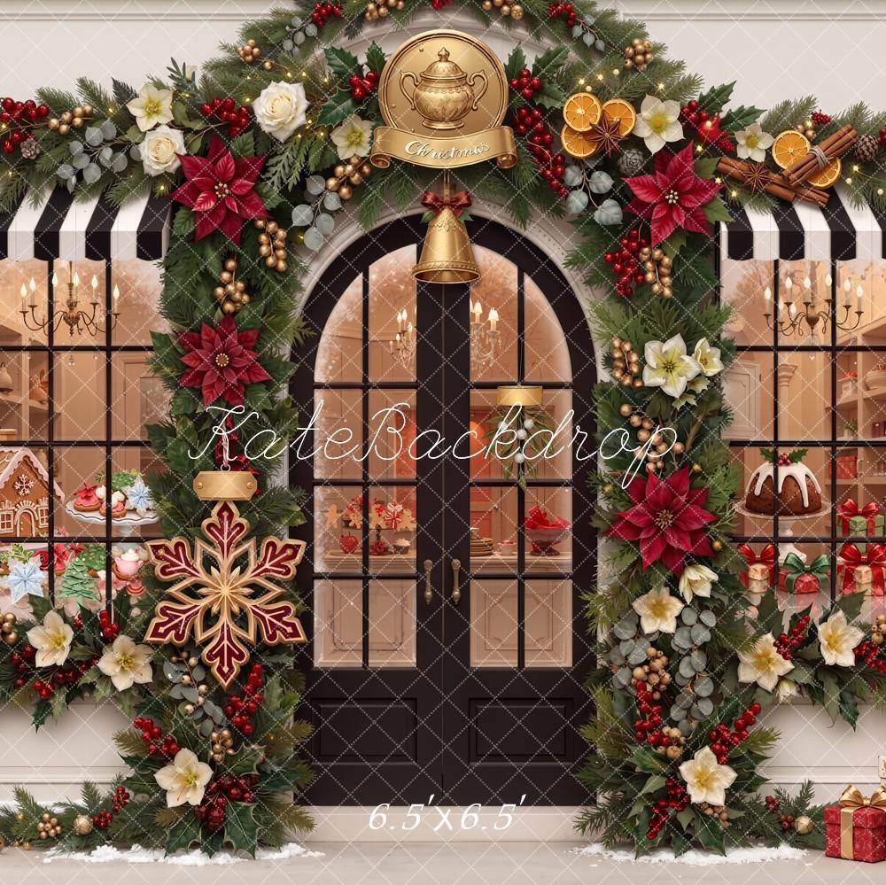 Kate Christmas Shop Front Garland Gifts Backdrop Designed by Chain Photography - Image 2