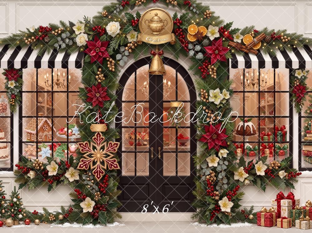 Kate Christmas Shop Front Garland Gifts Backdrop Designed by Chain Photography - Image 3