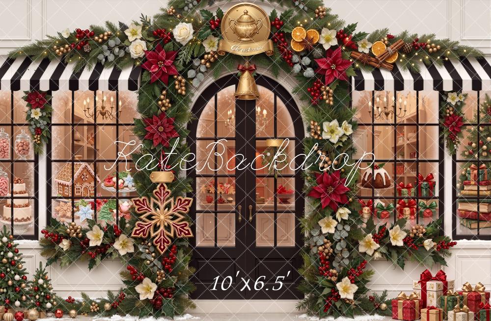 Kate Christmas Shop Front Garland Gifts Backdrop Designed by Chain Photography - Image 4