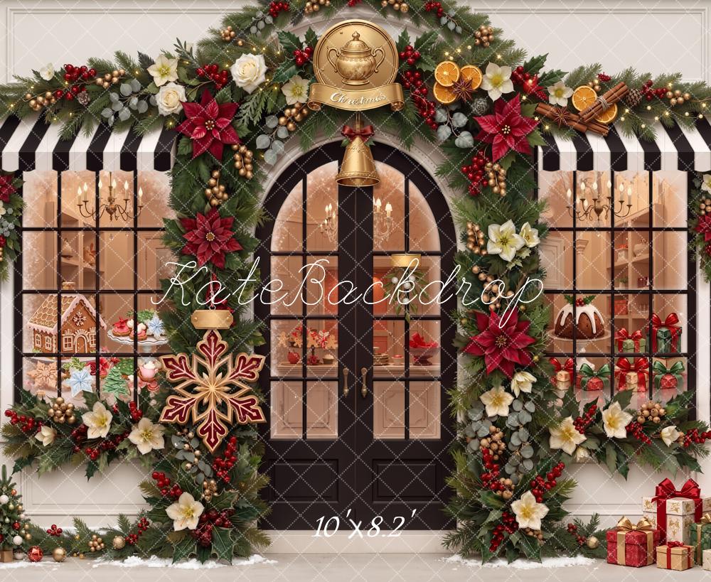 Kate Christmas Shop Front Garland Gifts Backdrop Designed by Chain Photography - Image 6