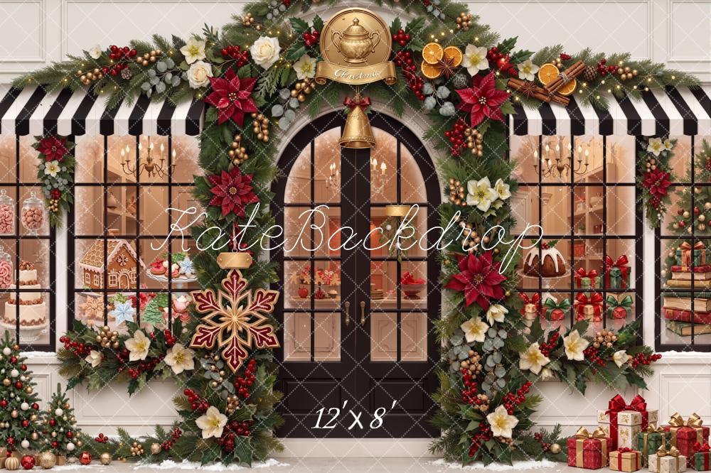 Kate Christmas Shop Front Garland Gifts Backdrop Designed by Chain Photography - Image 8