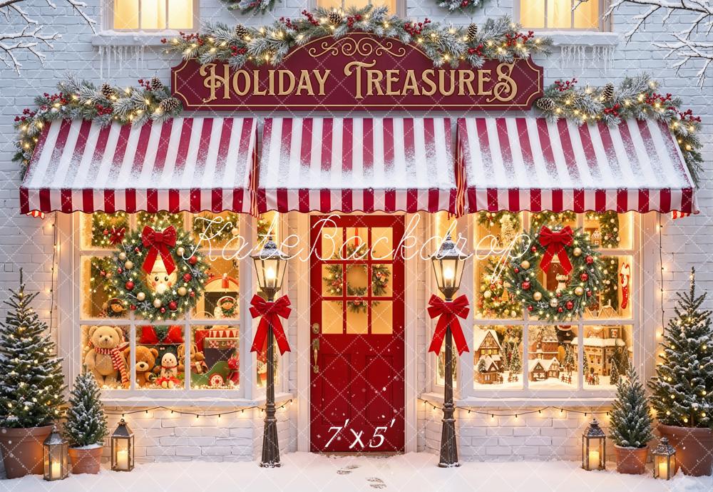 Kate Christmas Shop Window Snow Garland Backdrop Designed by Emetselch - Image 2