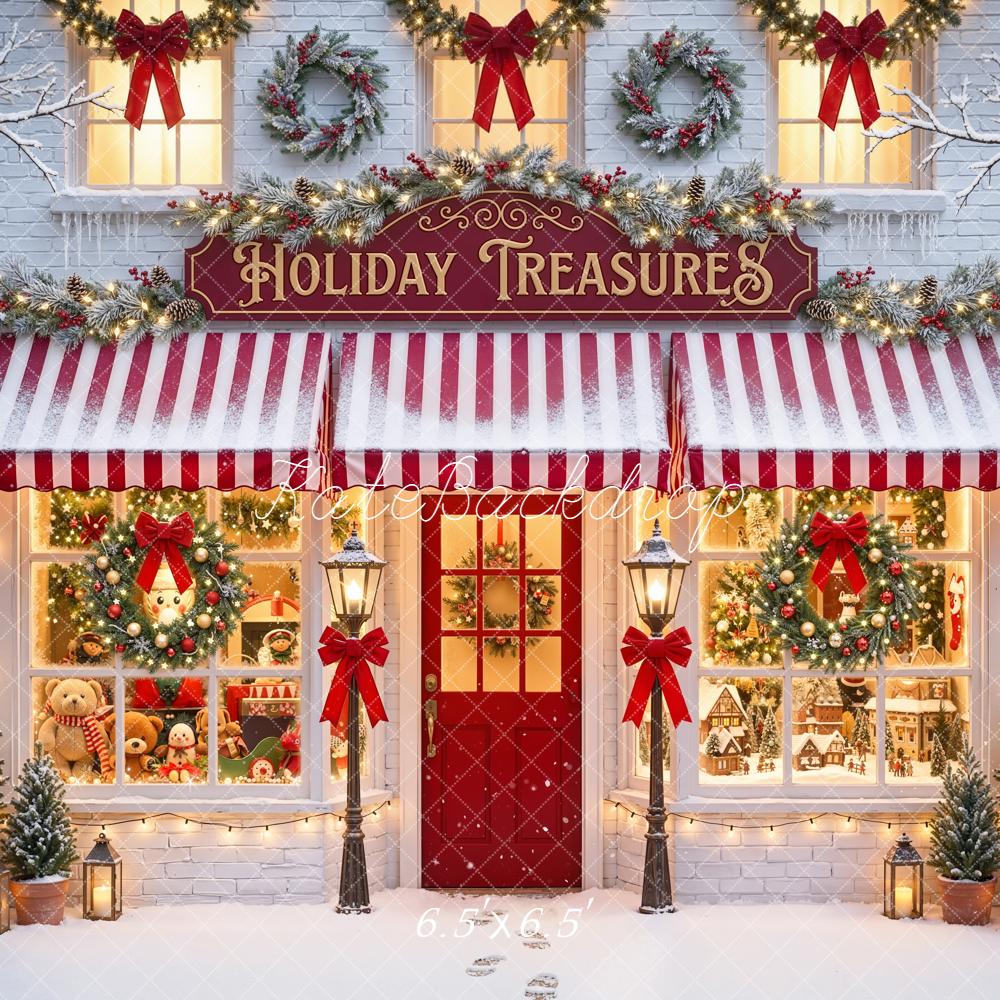 Kate Christmas Shop Window Snow Garland Backdrop Designed by Emetselch - Image 4