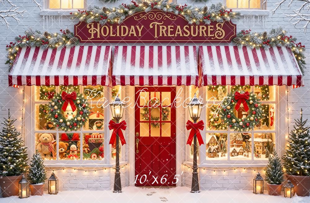 Kate Christmas Shop Window Snow Garland Backdrop Designed by Emetselch - Image 6