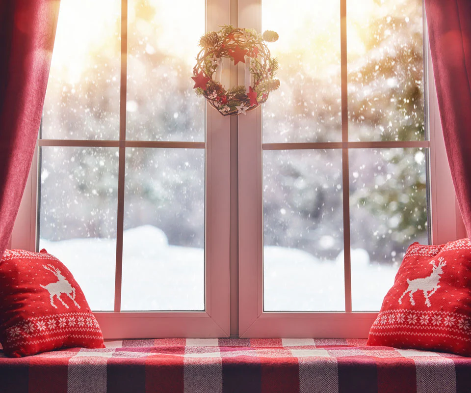 Kate Christmas Snow And Sunshine Outside Window Backdrops for Photography - Image 11