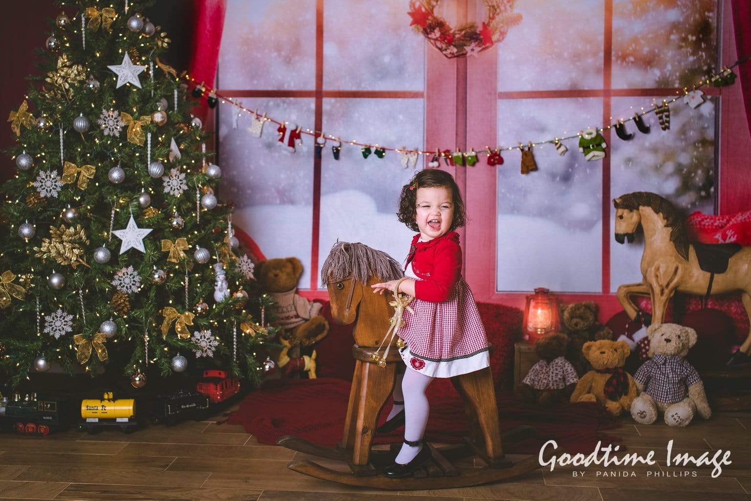 Kate Christmas Snow And Sunshine Outside Window Backdrops for Photography - Image 6