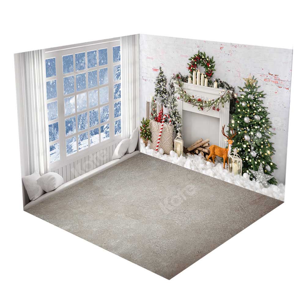 Kate Christmas Snow Backdrop Room Set - Image 2