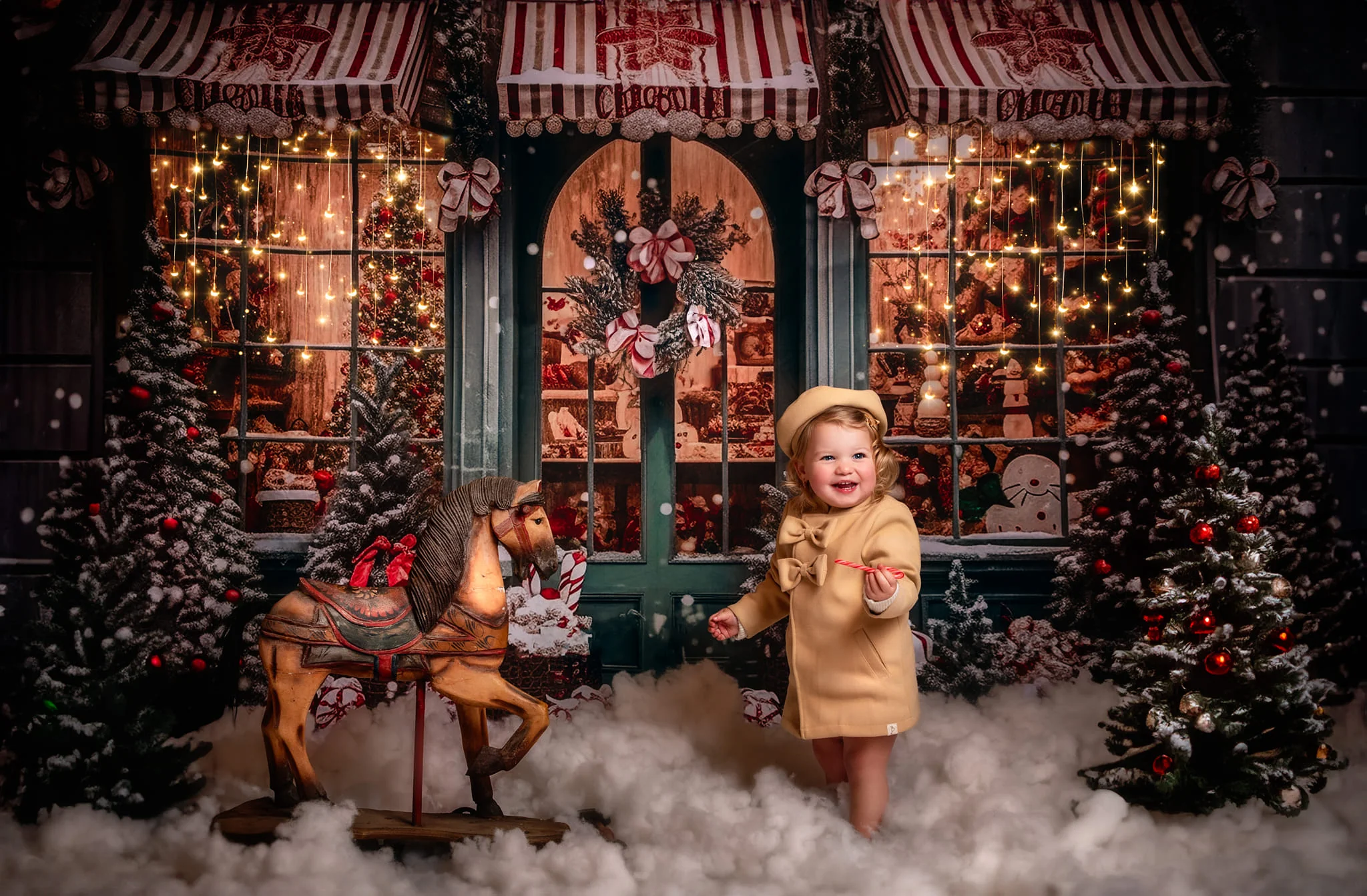 Kate Christmas Snow Cabin Backdrop for Photography - Image 6