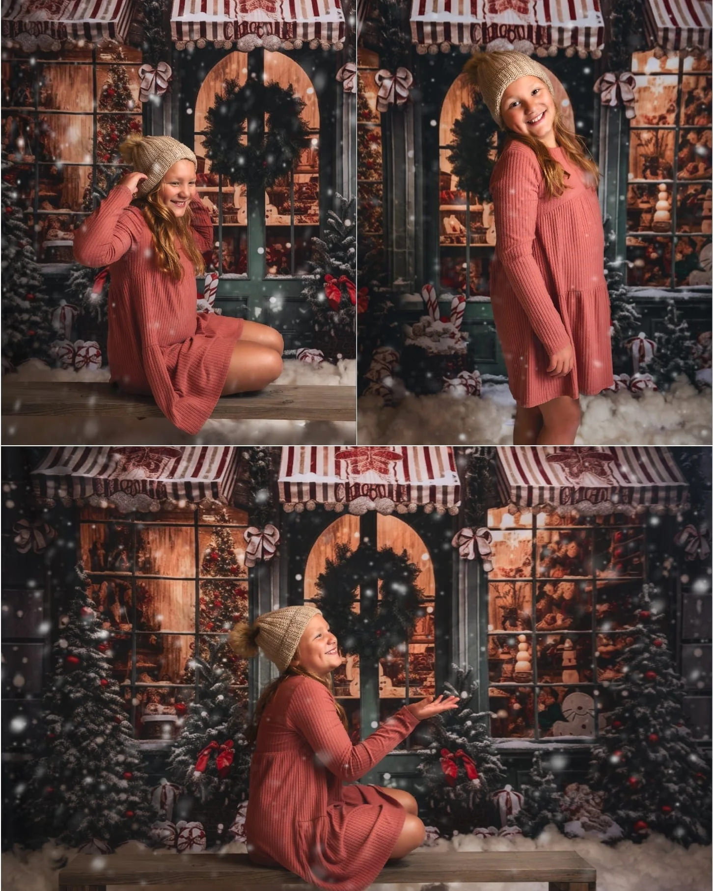 Kate Christmas Snow Cabin Backdrop for Photography - Image 7
