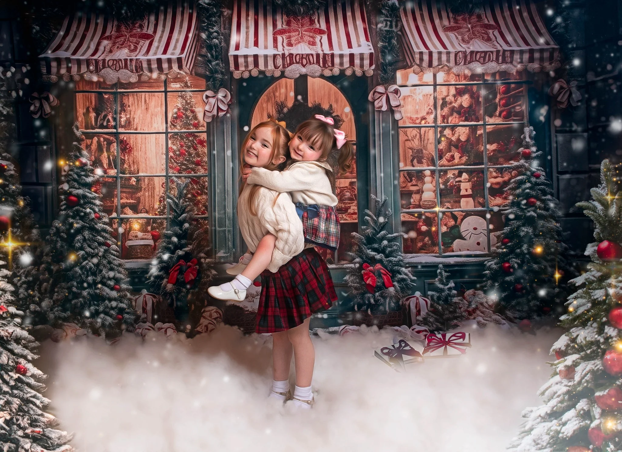 Kate Christmas Snow Cabin Backdrop for Photography - Image 8