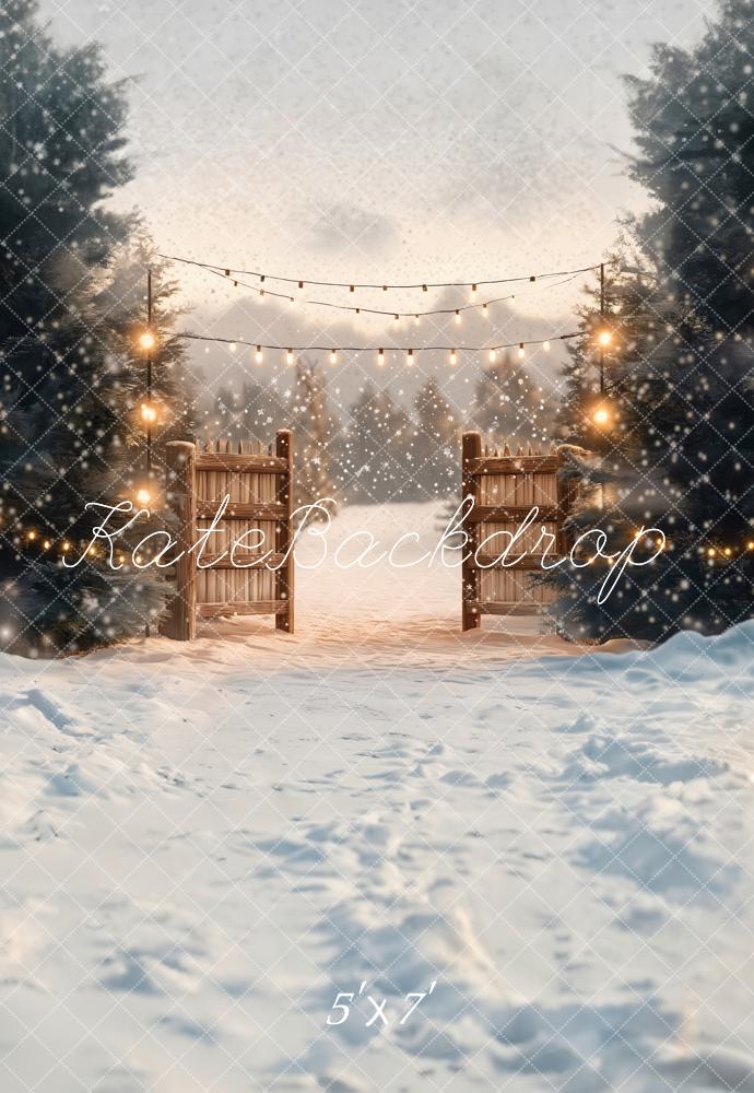 Kate Christmas Snow Farm Backdrop Designed by Emetselch - Image 2