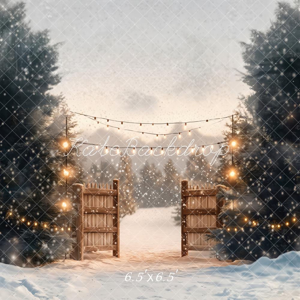 Kate Christmas Snow Farm Backdrop Designed by Emetselch - Image 4