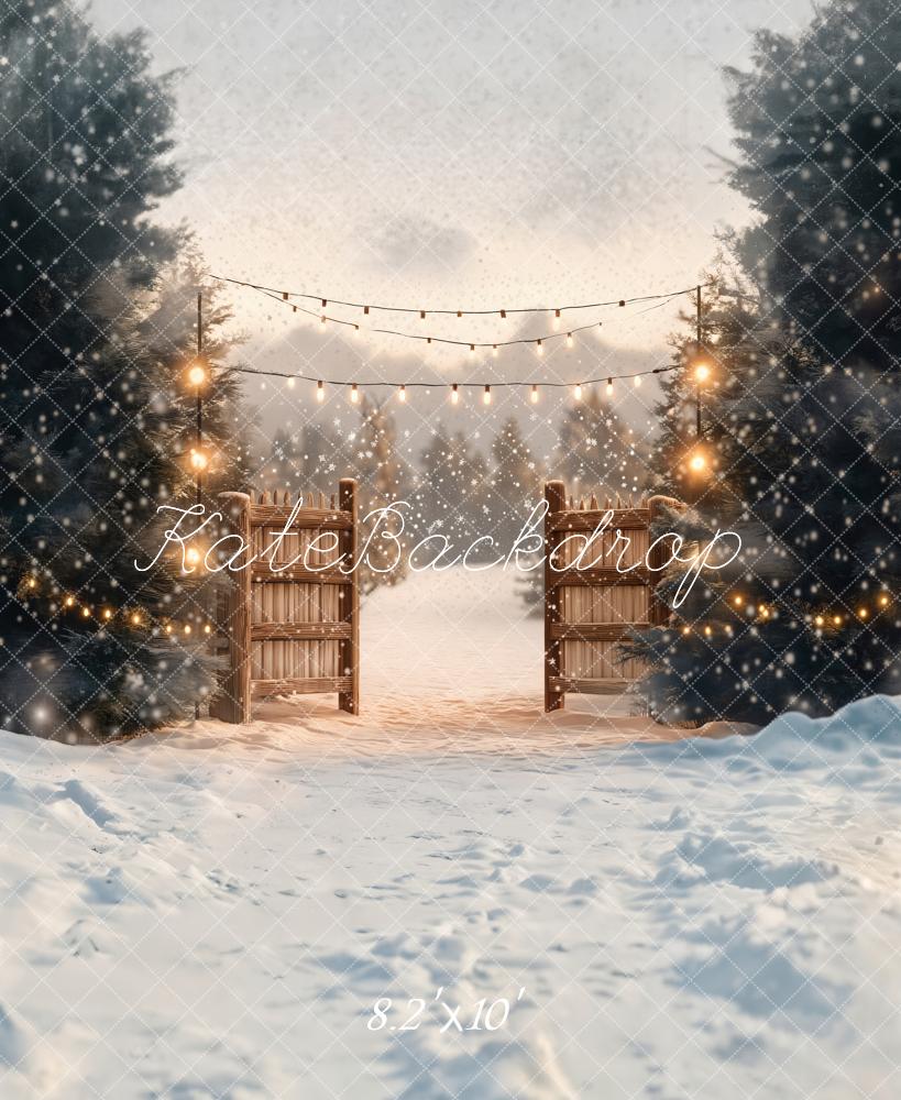 Kate Christmas Snow Farm Backdrop Designed by Emetselch - Image 5