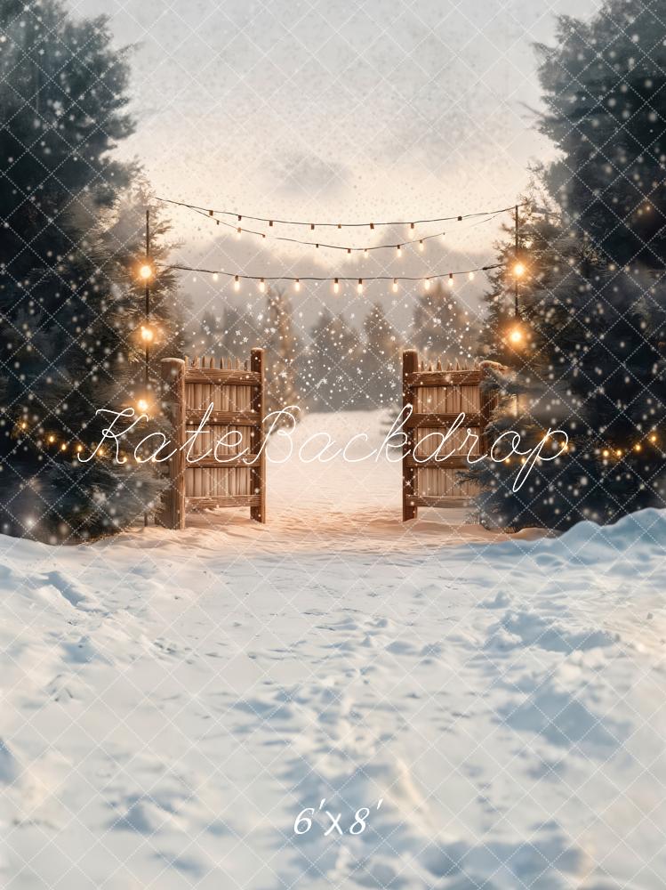 Kate Christmas Snow Farm Backdrop Designed by Emetselch - Image 6
