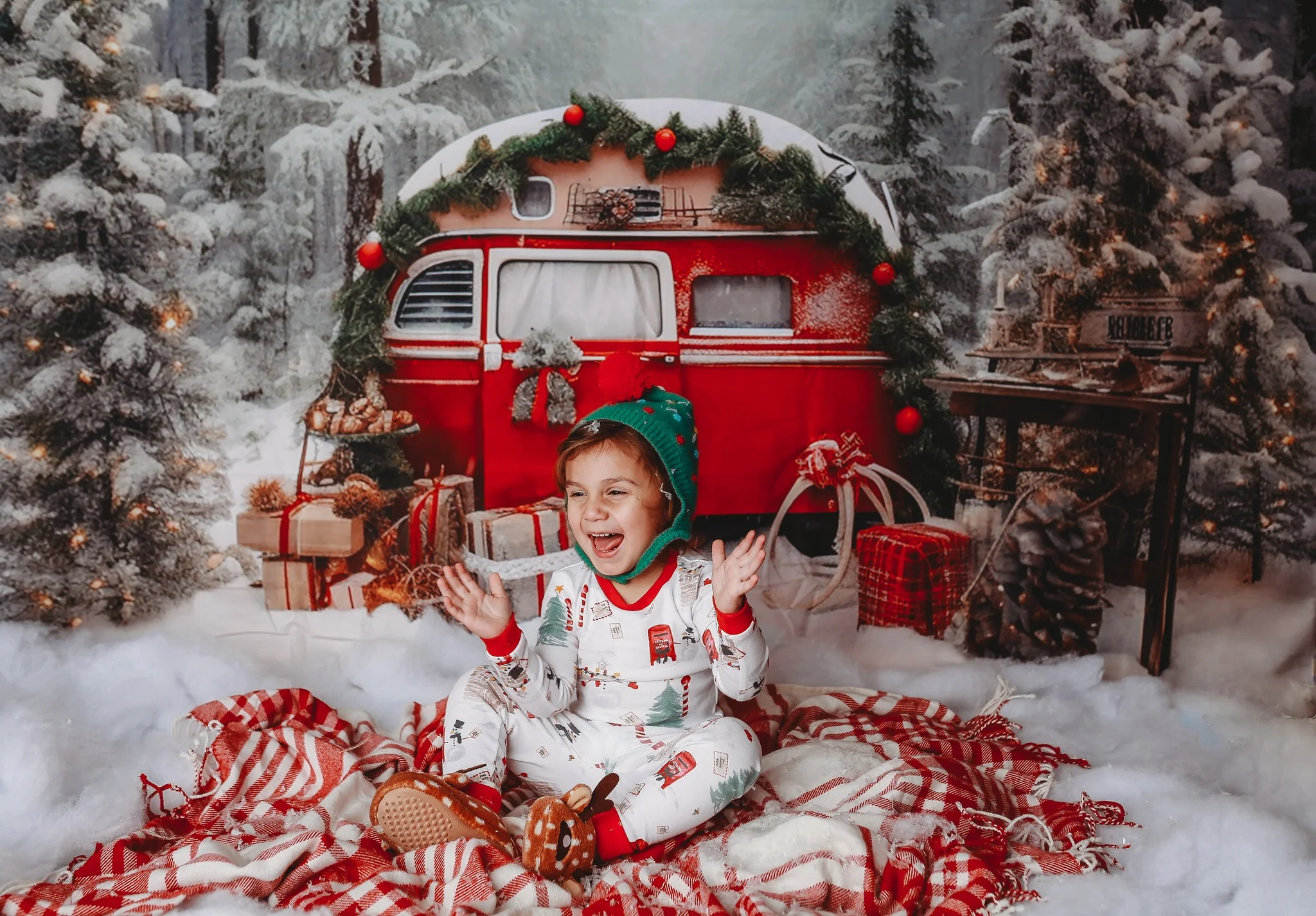 Kate Christmas Snow Forest Backdrop for Photography - Image 3