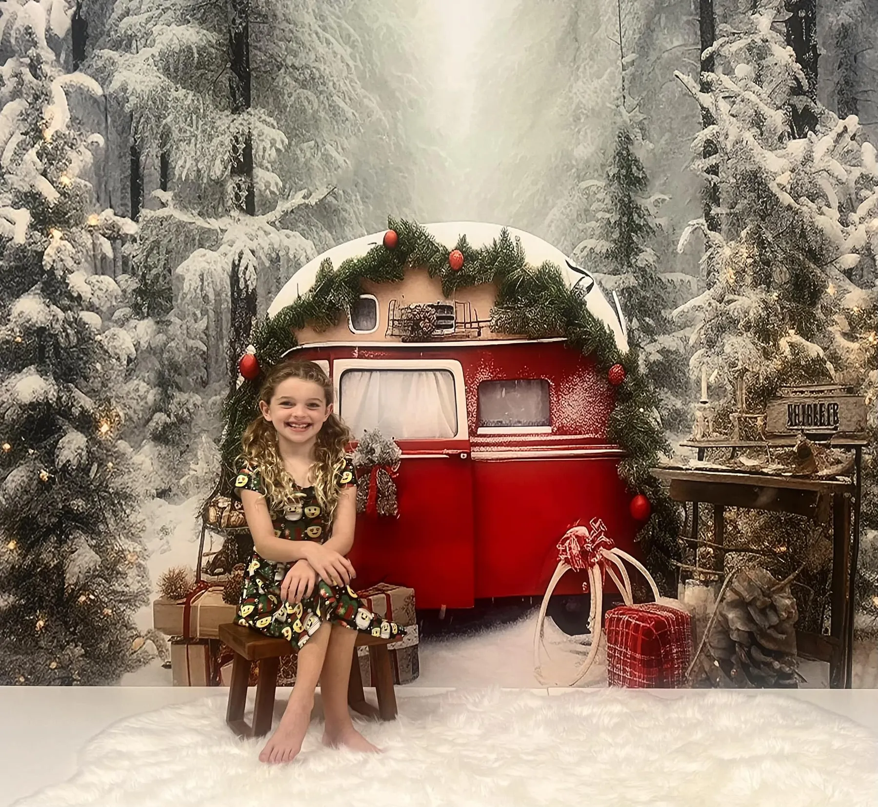 Kate Christmas Snow Forest Backdrop for Photography - Image 4