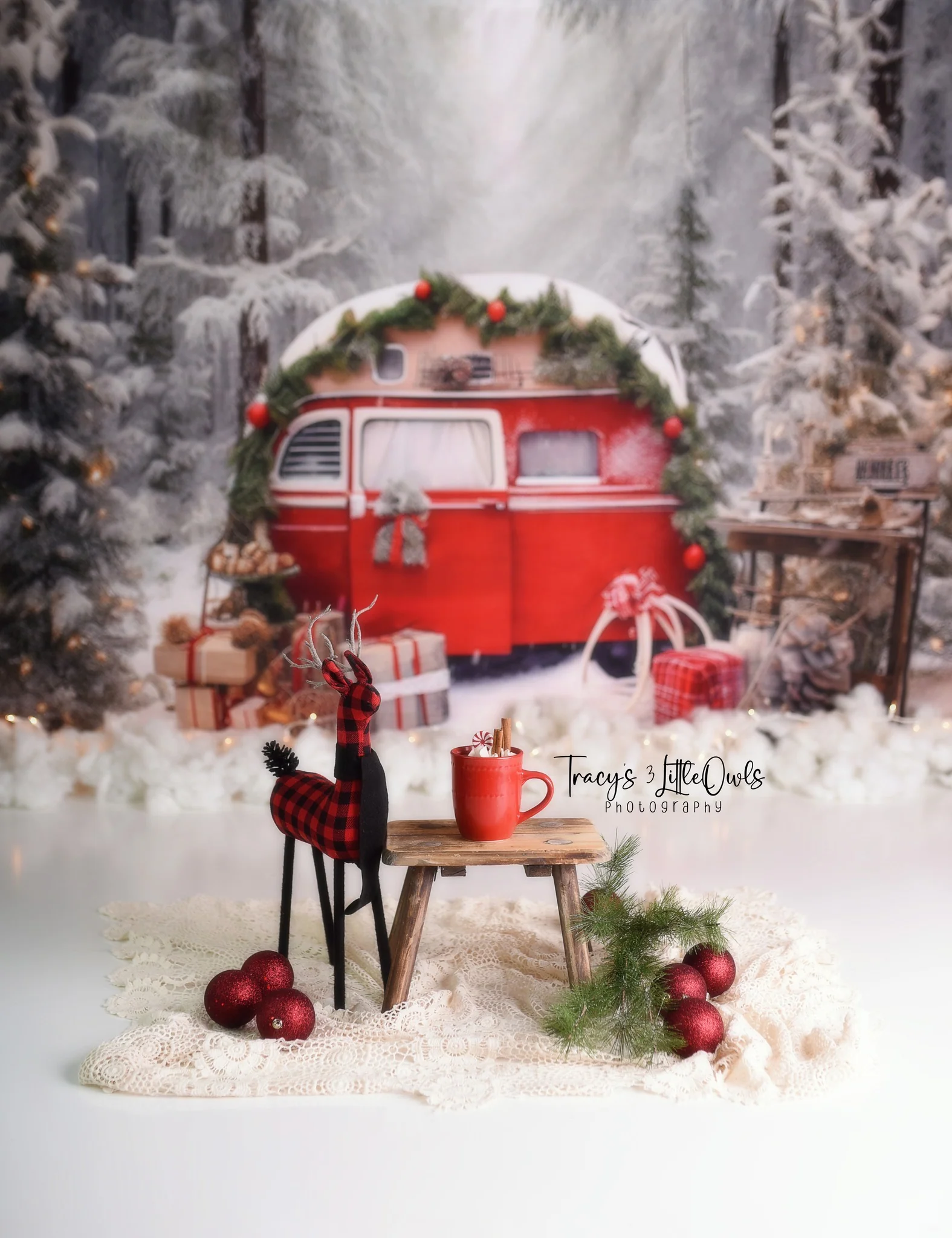 Kate Christmas Snow Forest Backdrop for Photography - Image 6