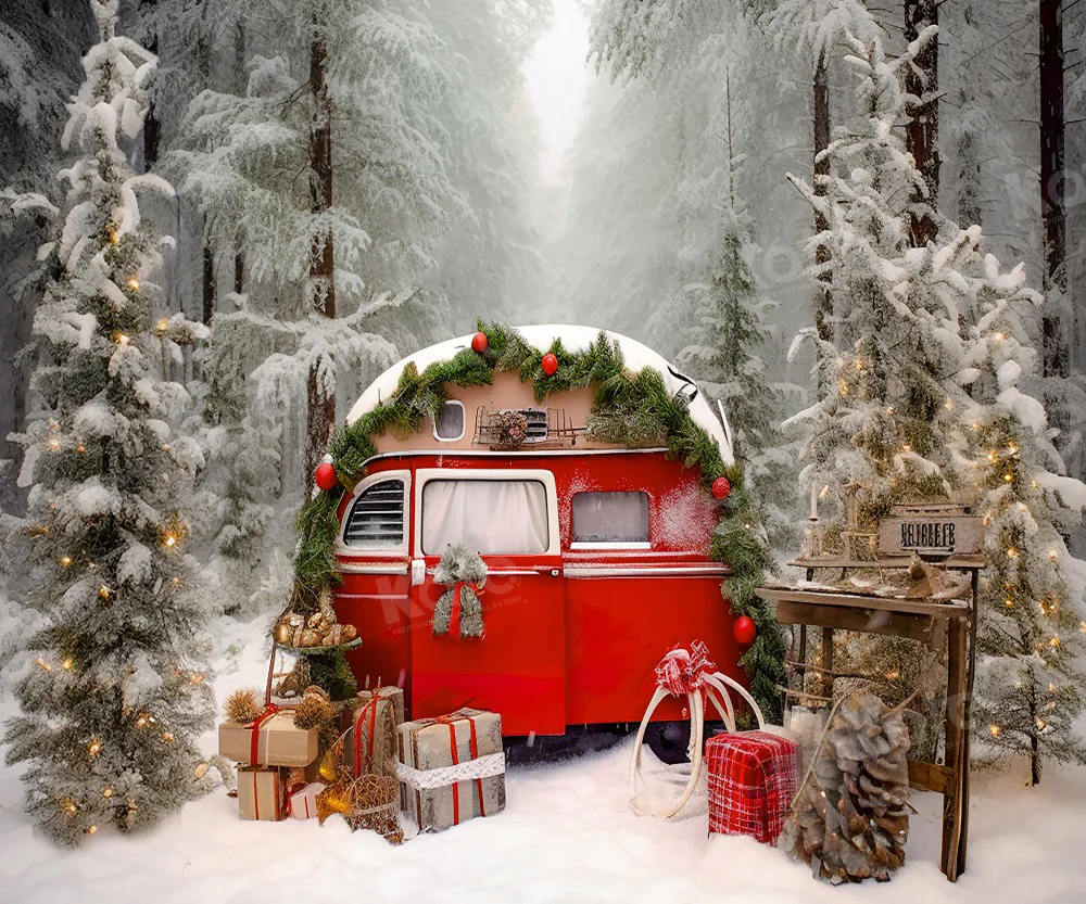 Kate Christmas Snow Forest Backdrop for Photography - Image 8