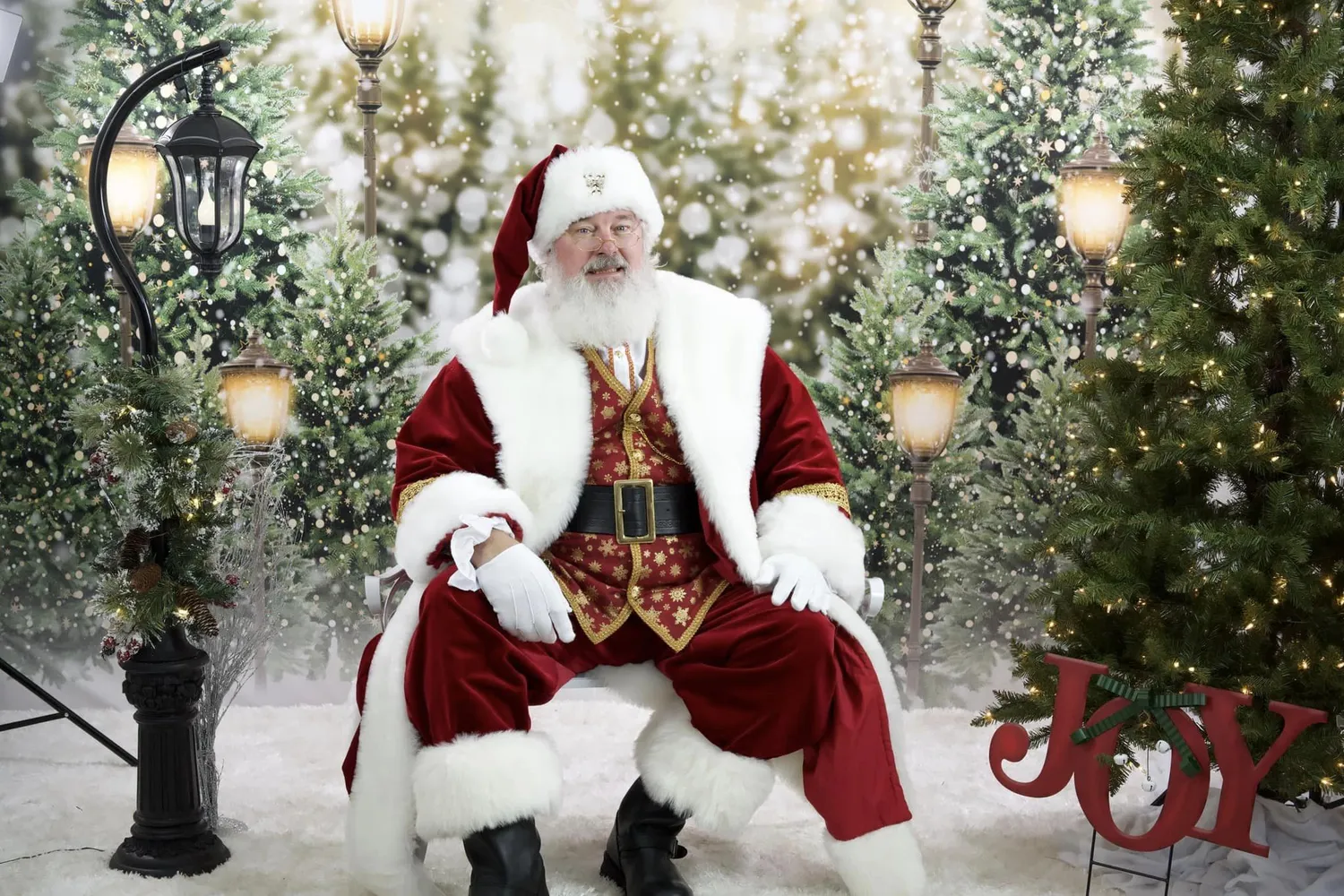 Kate Christmas Snow Forest Lights Fleece Backdrop for Photography - Image 21