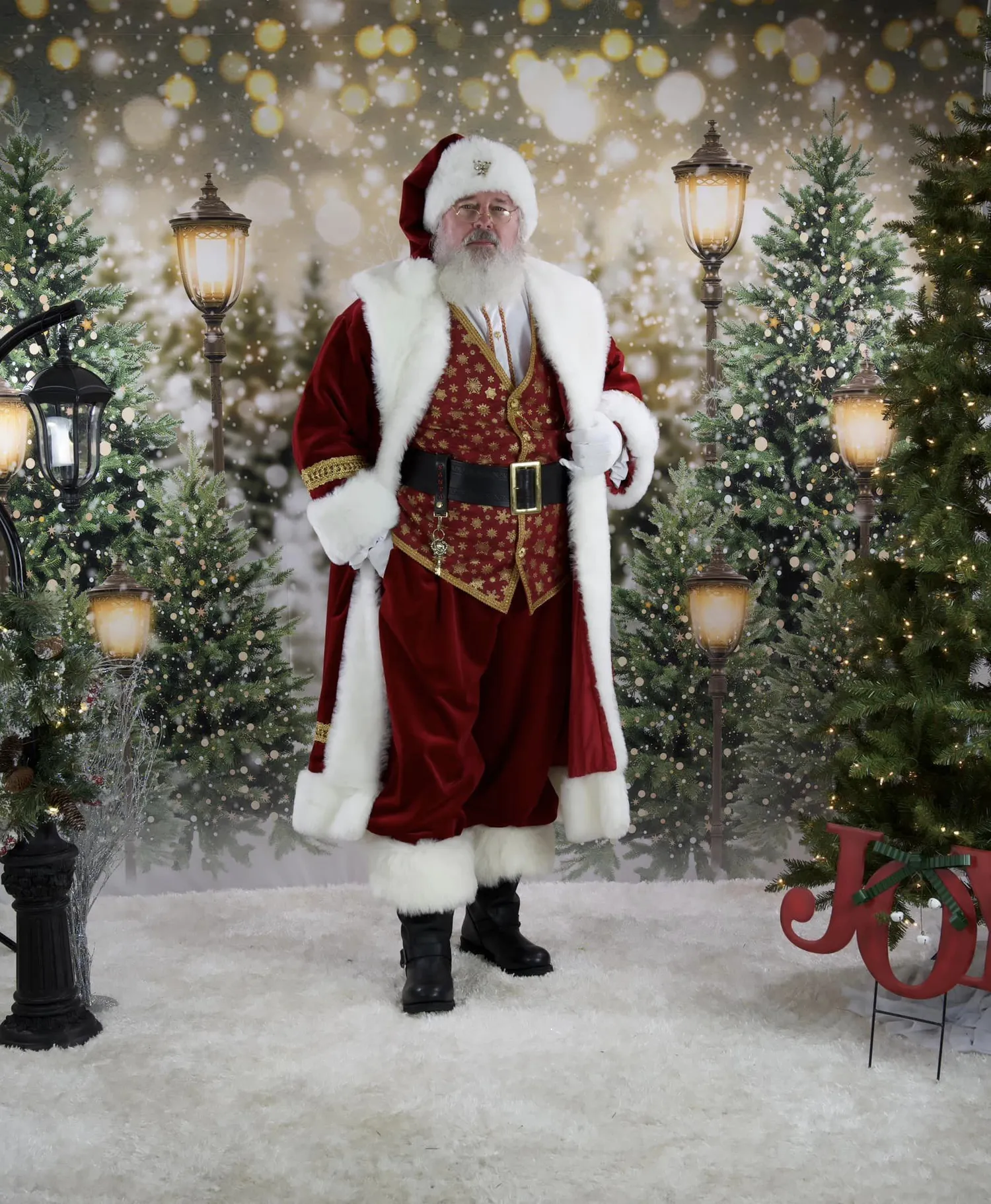 Kate Christmas Snow Forest Lights Fleece Backdrop for Photography - Image 22