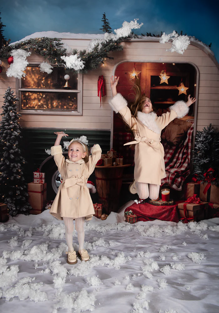 Kate Christmas Snow Night Camping Car Backdrop Designed by Emetselch - Image 3