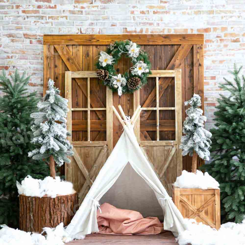 Kate Christmas Snow Tent Backdrop Designed by Emetselch - Image 2