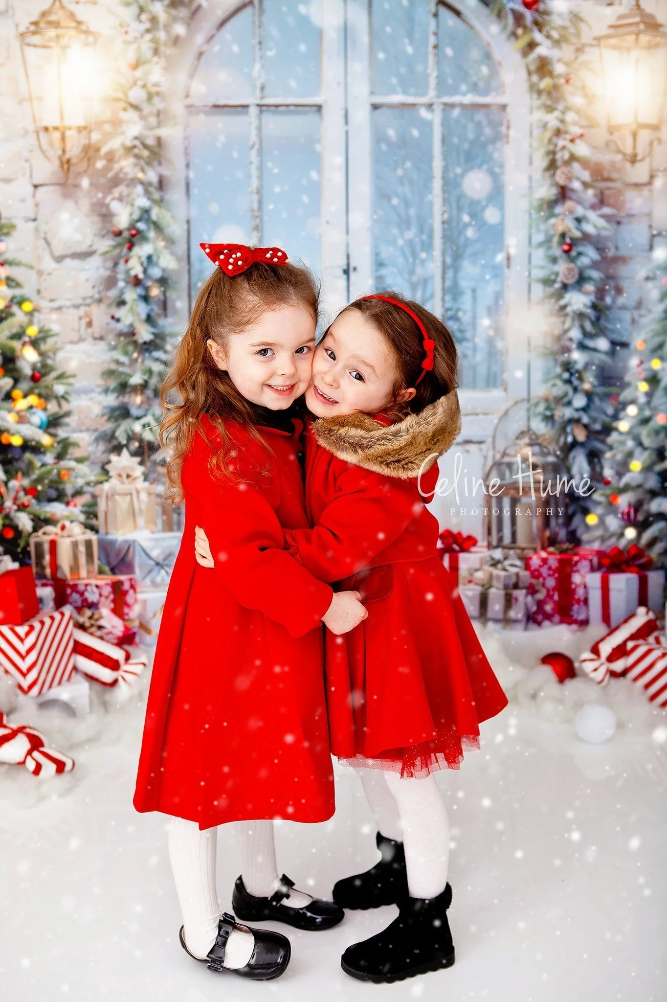 Kate Christmas Snow Tree Door Fleece Backdrop Designed by Emetselch - Image 9