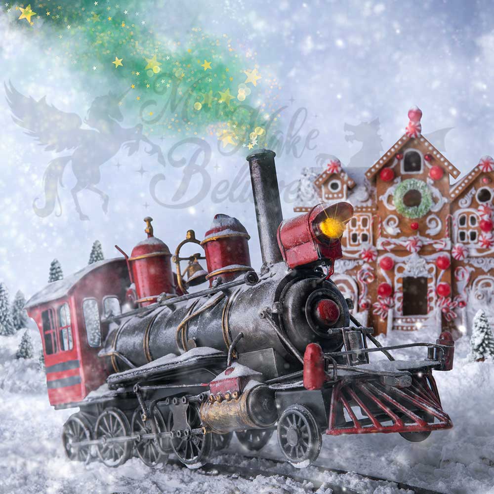 Kate Christmas Snowflake Train Backdrop Designed by Mini MakeBelieve - Image 2