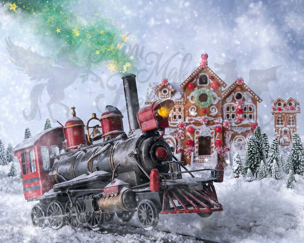 Kate Christmas Snowflake Train Backdrop Designed by Mini MakeBelieve - Image 3
