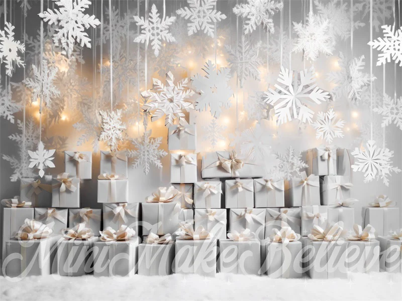 Kate Christmas Snowflakes Gifts Backdrop Designed by Mini MakeBelieve - Image 3