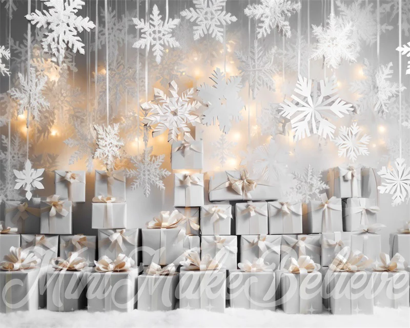 Kate Christmas Snowflakes Gifts Backdrop Designed by Mini MakeBelieve - Image 4
