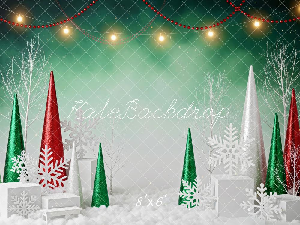 Kate Christmas Snowy Boxes Green Backdrop Designed by Patty Robert - Image 3